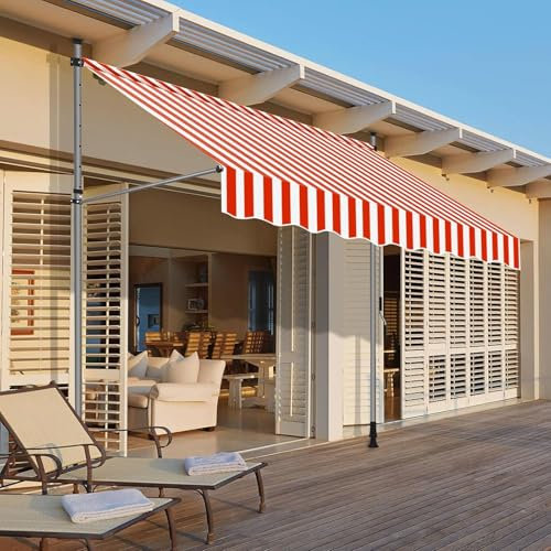 Manual Retractable Awning, 1.5m/2m/2.5m/3m/3.5m/4m Wide, Patio Door Window Awning Sunshade Shelter with Crank Handle Adjustable Outdoor Sun Shade for Deck, Yard, Balcony(250x120cm)