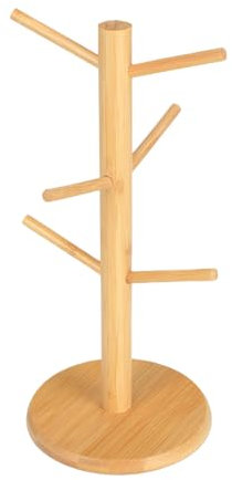 Generisch Soporte para tazas de madera, soporte para tazas, árbol de tazas, soporte para tazas de árbol con 6 ganchos, soporte para tazas, soporte para tazas de café