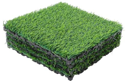 Veemoon 4 Pièces Tapis de Gazon Artificiel Tapis Herbe Synthétique Réaliste pour Intérieur et Extérieur pour Balcon Patio Jardin et Décoration de Maison
