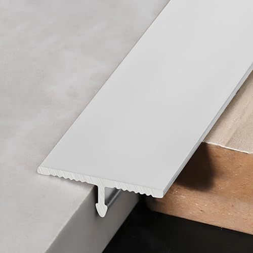 Baguettes De Finition en T en Aluminium, Bande De Transition Sol, pour Seuils De Porte Et Joints De Sol, 3Pièces*100cm(White,2cm/0.78in)