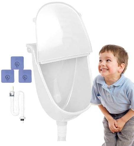 Urinoir mural pour homme – Housse murale commerciale, inverseur de chasse d'eau, construction robuste en ABS, contrôle hygiénique des éclaboussures, drainage facile du tuyau | Idéal pour dortoir, cour