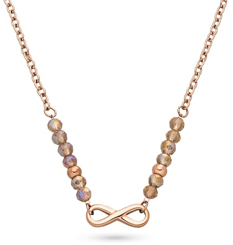 s.Oliver Damen Schmuck – Halsketten aus Edelstahl mit Infinity Design und eleganten Beads in verschiedenen Farben – Stilvoll & Modern – Perfekte Geschenkidee