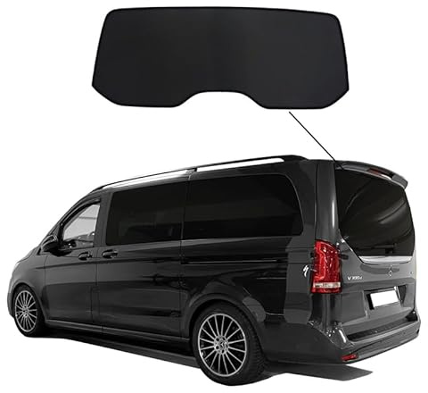 SunClip Sicht- & Sonnenschutz kompatibel mit Mercedes V-Klasse W447 2014-2024 (nur Heckklappe), Schwarz