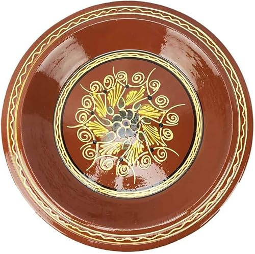 Plat de Service en Céramique Artisanale Marocaine 30 cm – Fait Main – Idéal pour Couscous, Tajine et Présentation de Plats Familiaux