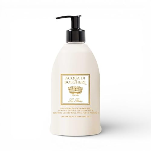 Acqua di Bolgheri Bio Sanfte Hand- und Gesichtseife LA ROSA Reiniger für den täglichen Gebrauch 500 ml
