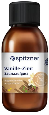 Spitzner Saunaaufguss - Vanille-Zimt 125 ml - warm-süßer Duft mit aromatischer Vanille und würziger Zimtnote