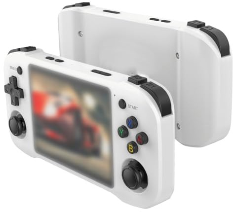 NbgrvB Console di gioco portatile retrò con schermo IPS da 4,2 pollici 64 GB precaricato giochi classici mini gamer portatile ABS per bambini e adulti nero bianco 64G