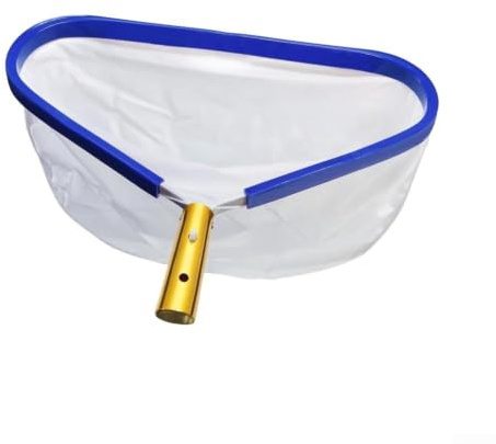 Feines Netz-Pool-Skimmer mit Aluminiumrahmen zur Entfernung von Blättern und Schmutz in Schwimmteichen, Whirlpools, 41 x 33 cm, Rot
