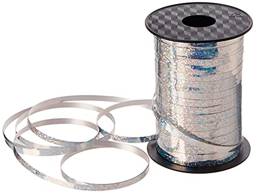 Amscan 991004 Balloon Ribbon 250Yd HOL:Silvr