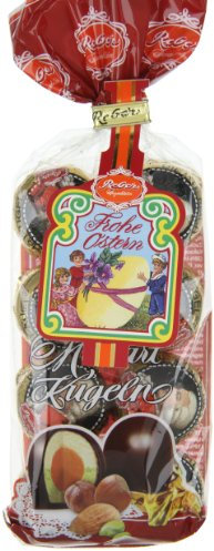 Reber, Mozart-Kugeln, 3x8er Osterntüte, Mozart-Kugeln aus Alpenmilch- und Zartbitter-Schokolade, Gefüllt mit Pistazien-Marzipan, Mandeln und Haselnuss-Nougat, 3x160g (Mozart-Kugeln)