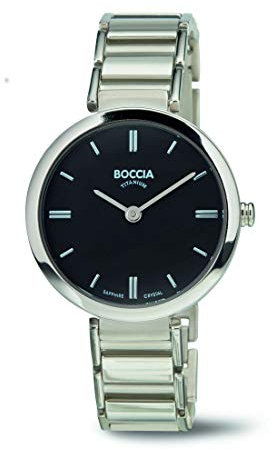 Boccia Damen Analog Quarz Uhr mit Titan Armband 3252-02