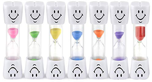 HOSTK 7pcs 2min Dent Brosse Sablier Horloge pour Enfants Cadeau Jeux Cuisiner Réunion Lecture Salle De Classe Cuisine Home Office Décoration - Jaune, Vert, Bleu, Rose, Violet, Rouge, Orange
