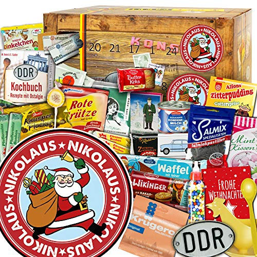 Nikolaus/Ostalgie Adventskalender 24 Türchen gefüllt mit DDR Artikeln/Adventskalender nostalgisch 2024 2025