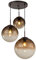 Globo Hänge Leuchte 3 Kugeln braun Glas Wohn Ess Zimmer Beleuchtung Lampe Strahler 15865-3, medium