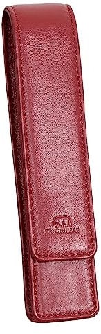 BROWN BEAR Schreibgeräte-Etui Leder Rot für 1 Stift - Echtleder Etui mit Magnet-Verschluss für Kugelschreiber & Füller - BB Golf 80-1 CRD