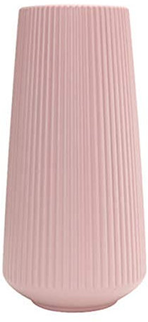 Nalakey Groß Vase Deko,Moderne einfache Stil Blumenvase,Kunststoff-vasen,Anti Drop Vase Für Dekorieren Von Wohnzimmer,Schlafzimmer,Büro,Restaurant,Café (Pink)