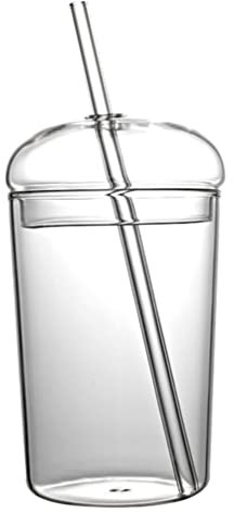 UPKOCH Gobelet en Verre avec Paille Et Couvercle de Transparent Tasse Tasse à Therm