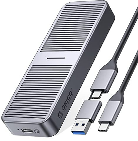 ORICO Case SSD M.2 NVMe 20Gbps USB 3.2 Gen2x2 Enclosure in Alluminio, USB C Adattatore Esterno per SSD NVMe PCIe M-Key/M+B Key 2230/2242/2260/2280, M2 Enclosure Supporto UASP,Trim,SMART -M223