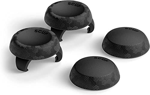 SCUF Griffe für Steuerknüppel - 4er Pack mit 2 Sockeln - Tactic - Joystick-Daumengriffe Für Xbox One und Xbox Serie X|S, PS4, PS5, Nintendo Switch Profi-Controller - Schwarz