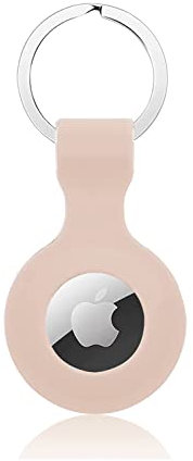 Radisoph Airtag Silikon Hülle für AirTag 2021 mit Anti-Verlust-Schlüsselring, Schutzhülle Air Tag Anhänger, Tragbar Keyring Abdeckung, Einfache Installation (Hellrosa)