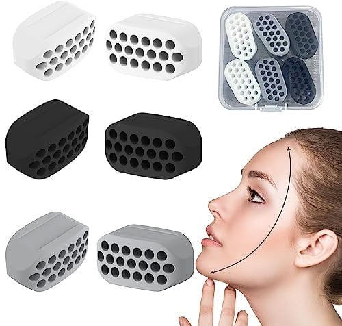 Auswalar 6 PCS Jaw Muscle Trainer, Face Neck Chew Tool for Strengthening and Tightening Jaw Line and Neck(4 generations