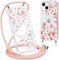Yoedge Magnetique Coque pour iPhone 13 Mini 5,4 Con Cordon, Compatible avec MagSafe, Transparent Étui Souple Silicone TPU Antichoc Protection Housse Collier Case Cover avec Aesthetic Motif Floral5