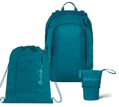 Satch Air Pencil Slider Light Edition Schulrucksack Set 3tlg. inkl. Sportbeutel (Deep Petrol)