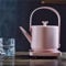 Office kettle,0.6L Retro - Fast Boil Stainless Steel Household Teapot Commercial Water Boiler Beautiful Teapot 1200W,White (Black) (Pink) lofty ambition