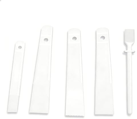 Whispern Cloud 5PCS Flexible Glue Spreaders for DIY Crafts Woodworking | Flexible PE Glue Spreaders 5 Pack, Multi-Shape Adhesive Applicators for Woodworking Leather Paper Craft DIY Projects