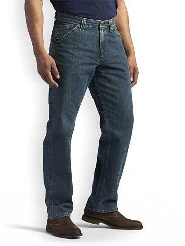 Lee Men's Loose-Fit Straight Leg Carpenter Jean, Original Stone, 34W x 36L