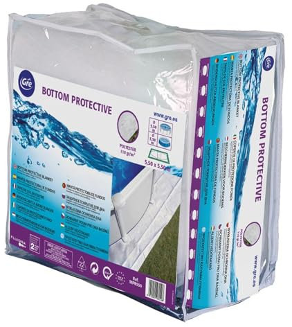 Gre MPR400 - Manta Protectora para Piscina Redonda de 350 cm, 360 cm o 400 cm de Diámetro, Color Blanco