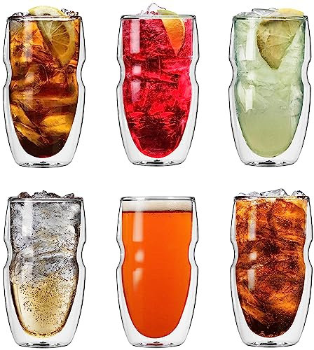 Ozeri Serafino Double Wall Insulated Iced Tea And Coffee Glasses, 453,6 Gram, Set di 6
