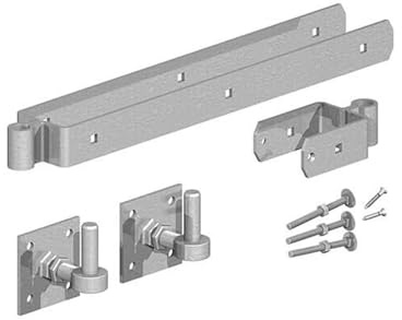 Gatemate Field Gate Double Strap Hinge Set with Adjustable Hook On Plate - 600mm - Galvanised
