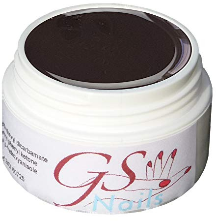 GS-Nails UV Farb-Gel für Nail-Art & Nagel-Design - 5 ml UV-härtendes Cover-Gel - Nail-Gel - selbstglättendes Nagel-Gel - dunkel Grau-Schwarz - B0