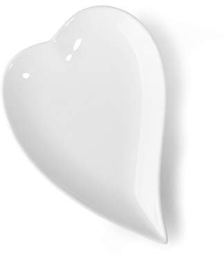 Holst Porzellan HP 018 Porzellan Herzteller/Herzplatte modern 18 cm weiß, 18 x 12 x 2 cm, 2 Stück