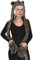 Leopardenmütze mit Handschuhen