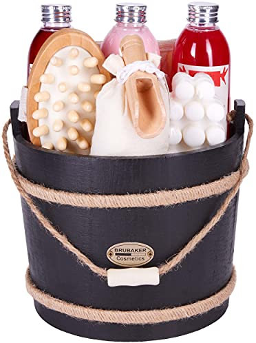 BRUBAKER Cosmetics - Coffret de bain & bien-être - Canneberge - 9 Pièces - Baquet décoratif - Idée cadeau