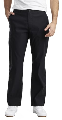 UNIONBAY mens Rainier Lightweight Comfort Travel Tech Chino Hiking Pants, Black, 32W x 30L US