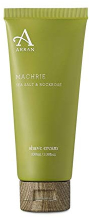 Arran Sense of Scotland Machrie Shave Cream (100ml/3.3floz) Crisp, Clean, Open, Bright, Vibrant and Warm with Sea Salt, Clary Sage and Woody Rockrose
