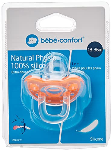 Bebeconfort Sucette Natural Physio Tout en Silicone 18/36 Mois Coloris Aléatoire