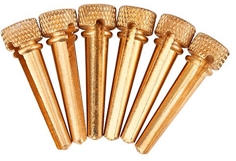 VGEBY 6pcs Guitare Bridges Pins Plaqué Or Incrusté Dot Abalone pour Guitare Folk Acoustique