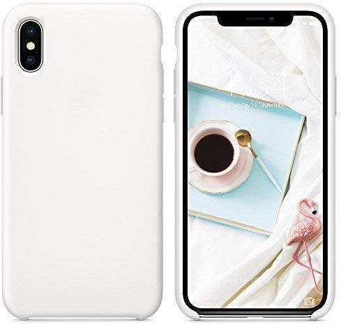 SURPHY iPhone XS Silikon Hülle, iPhone X Hülle,Schutzschale vor Stürzen und Stößen Silikon Handyhülle für iPhone XS(2018) iPhone X(2017) 5,8 Zoll, Weiß