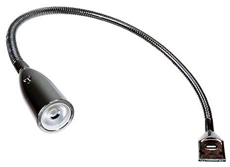 kalb Material für Möbel Flexible LED-Bettleuchte/LED-Leseleuchte mit integrierter USB Ladefunktion verchromt (1er oder 2er Set chrom), Auswahl:1er Set chrom