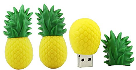 OneSquareCore 128GB Forma de piña Unidades Flash USB Pen Drive Memoria Flash Stick PenDrives Disco Flash USB Unidad de Disco USB U Disco Unidad USB USB (Amarillo)