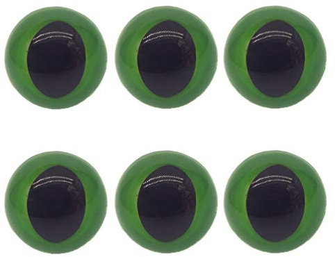 20 Pcs 15mm Plastic Safety Eyes Cat Eyes Premium Half Round Eyes for Doll Teddy Bear DIY Craft Making (Green)