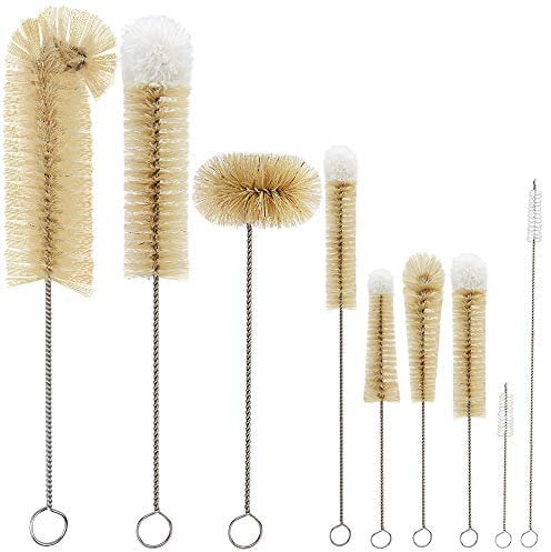 MASTERTOP Bottle Brush, 9pcs Cleaning Bottle Brushes Set, Multi-functional Bottle Brush for Cleaning Straw, Milk Bottle, Wine Glass, Decanter and Spout of Teapot