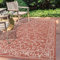 JONATHAN Y SMB106B-5 Charleston Alfombra Exterior Interior Textura Tejido Filigrana Vintage, Fácil de Limpiar, Habitación, Cocina, 150 cm x 240 cm, Rojo/Beige