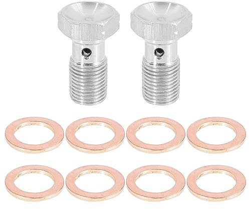 X AUTOHAUX 2 Set M10x1.0 Metric Thread Single Banjo Bolt Brake Fitting Adapter