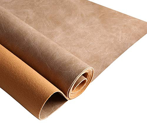 Hochwertiger Kunstleder-Polsterstoff, 1,2 mm dick, wasserdicht, Polsterleder, Used-Rindenstoff (hautfarben, vorgeschnitten, 91,4 x 137,2 cm)