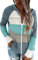 GOLDPKF Sweat zippé Femme a Capuche Vetement Chic Hiver Mode col v marinière Manche Longue Cardigan Pull Hoodie Sweatshirts Bleu XXL
